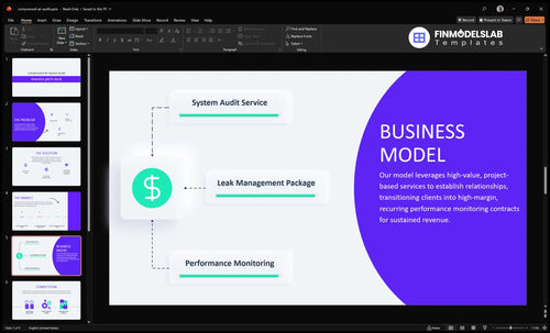 compressed air audit business model slide financialmodelslab