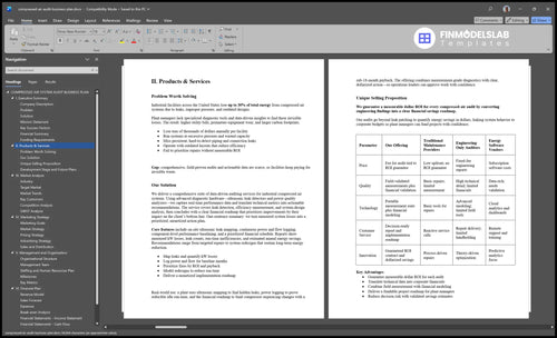 compressed air audit business plan product financialmodelslab