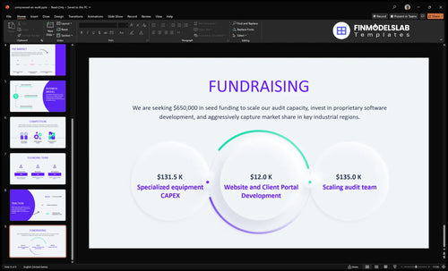 compressed air audit fundraising slide financialmodelslab