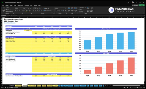 computer class seniors financial model revenue financialmodelslab