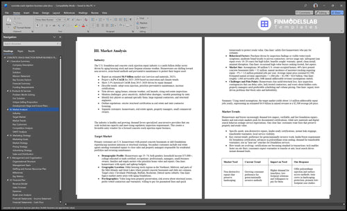 concrete crack injection business plan marketing analysis financialmodelslab