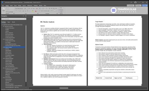 construction consulting business plan marketing analysis financialmodelslab