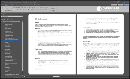 construction management business plan marketing analysis financialmodelslab