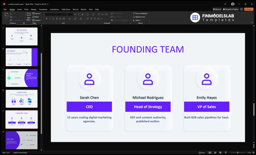 content creation team slide financialmodelslab