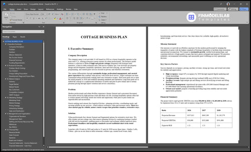 cottage business plan executive summary financialmodelslab