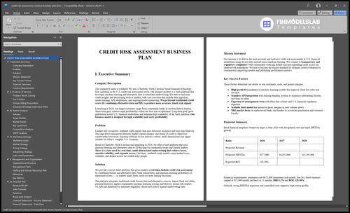 credit risk assessment solutions business plan executive summary financialmodelslab