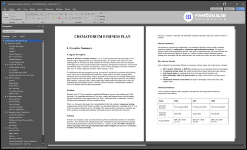 crematorium business plan executive summary financialmodelslab