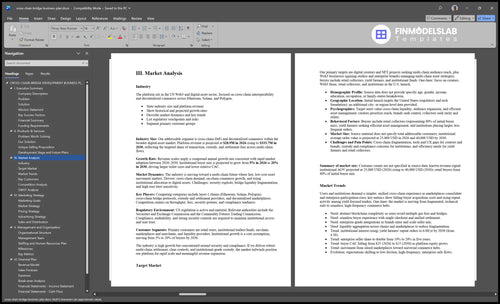 cross chain bridge business plan marketing analysis financialmodelslab