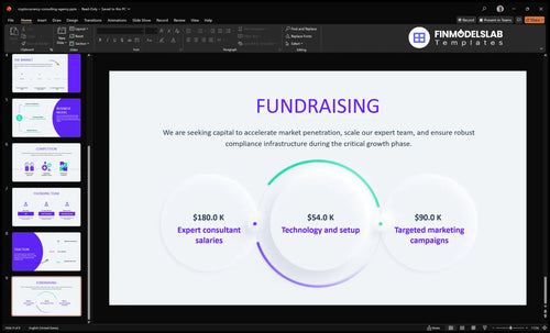 cryptocurrency consulting agency fundraising slide financialmodelslab