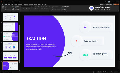 custom hat tracrtion slide financialmodelslab