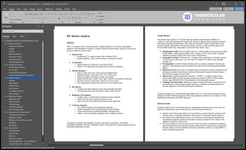customer service software business plan marketing analysis financialmodelslab