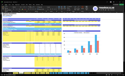 data analytics firm financial model revenue financialmodelslab