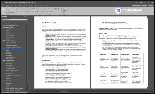 daycare business plan marketing analysis financialmodelslab