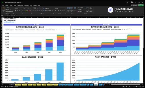dense phase conveying financial model charts financialmodelslab