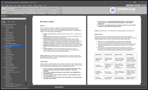 dental practice business plan marketing analysis financialmodelslab