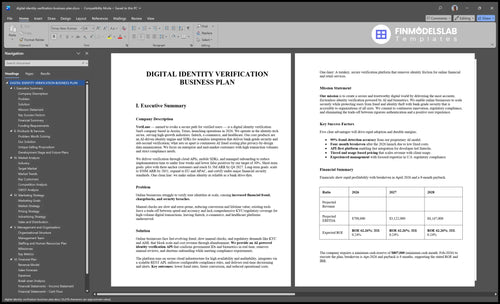 digital identity verification business plan executive summary financialmodelslab