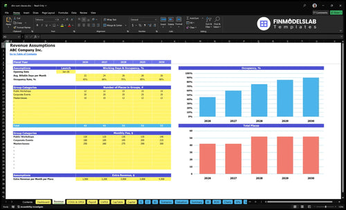 dim sum classes financial model revenue financialmodelslab