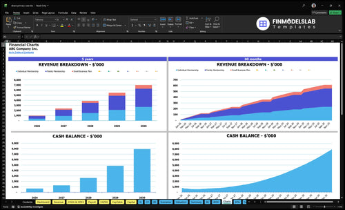 direct primary care financial model charts financialmodelslab