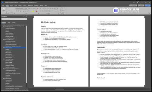 display case business plan marketing analysis financialmodelslab