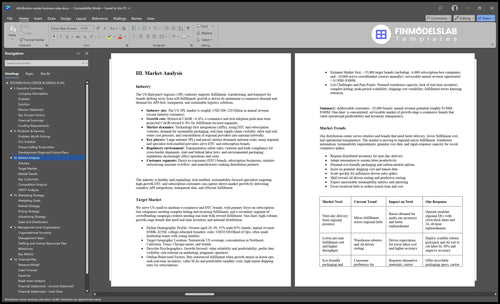 distribution center business plan marketing analysis financialmodelslab