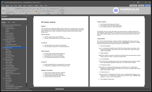 drive thru restaurant business plan marketing analysis financialmodelslab
