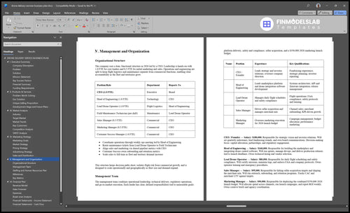 drone delivery services business plan management financialmodelslab