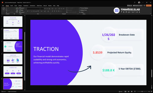 drone manufacturing tracrtion slide financialmodelslab