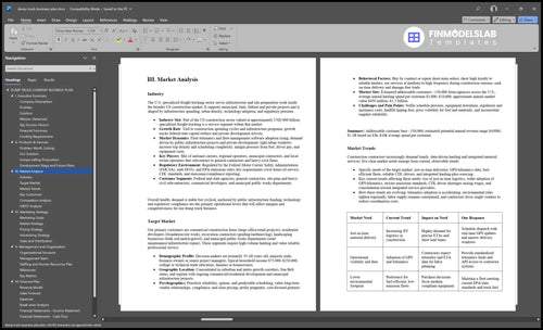 dump truck business plan marketing analysis financialmodelslab