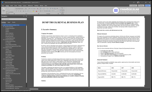 dump truck rental business plan executive summary financialmodelslab