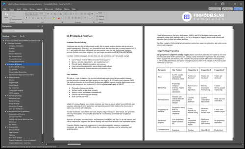 edtech software development business plan product financialmodelslab