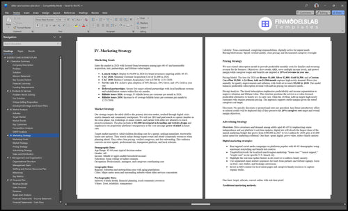 elder care business plan marketing plan financialmodelslab