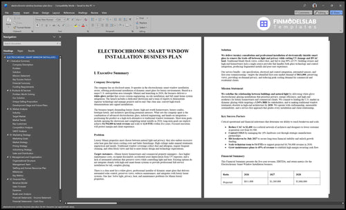 electrochromic window business plan executive summary financialmodelslab