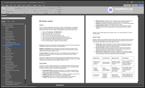 emergency preparedness consulting business plan marketing analysis financialmodelslab