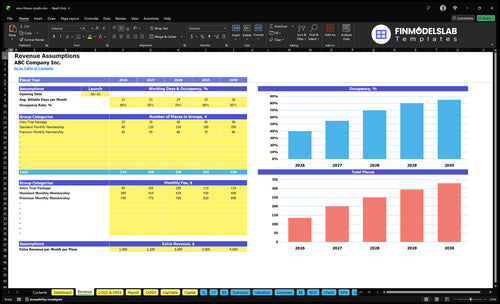 ems fitness studio financial model revenue financialmodelslab