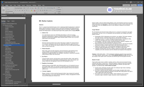 energy trading business plan marketing analysis financialmodelslab