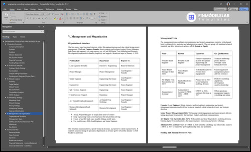 engineering consulting business plan management financialmodelslab