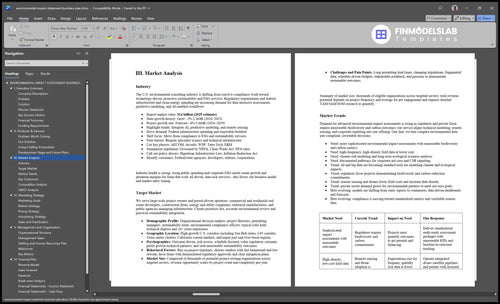 environmental impact statement business plan marketing analysis financialmodelslab
