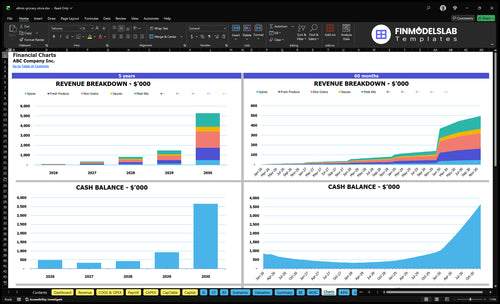 ethnic grocery store financial model charts financialmodelslab