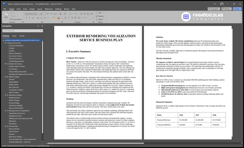 exterior rendering business plan executive summary financialmodelslab