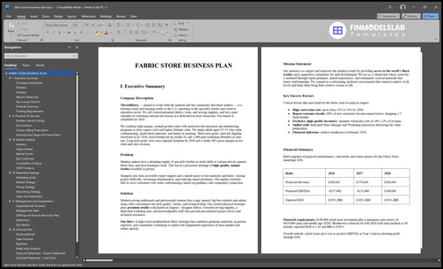 fabric store business plan executive summary financialmodelslab