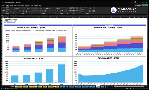 falconry experience financial model charts financialmodelslab