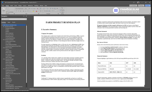 farm project business plan executive summary financialmodelslab