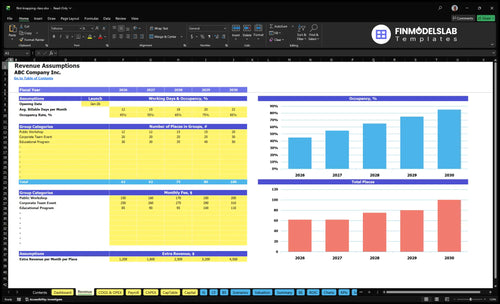 flint knapping class financial model revenue financialmodelslab