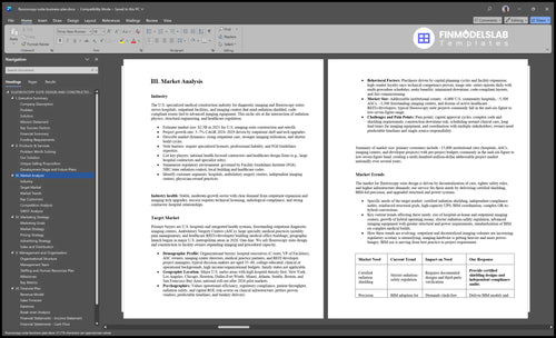 fluoroscopy suite business plan marketing analysis financialmodelslab