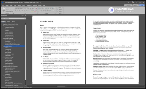 foreign language school business plan marketing analysis financialmodelslab