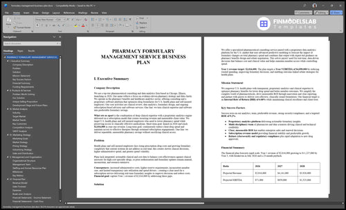 formulary management business plan executive summary financialmodelslab