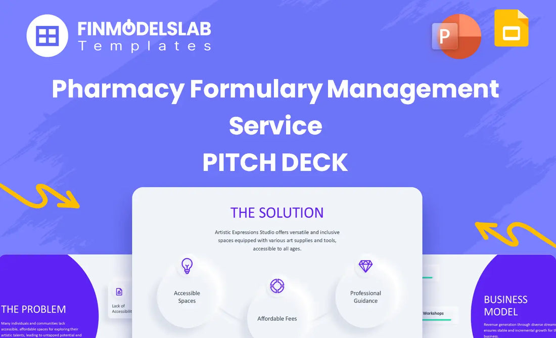 Pharmacy Formulary Management Service Investment Pitch Deck - investor pitch to win funding, with investor-ready structure, visual storytelling, business model mapping, and fundraising ask; solves time and unclear expectations.