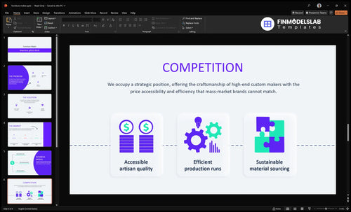 furniture maker competition slide financialmodelslab