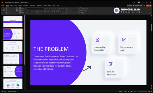 furniture maker problem slide financialmodelslab