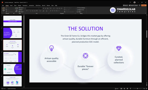 furniture maker solution slide financialmodelslab